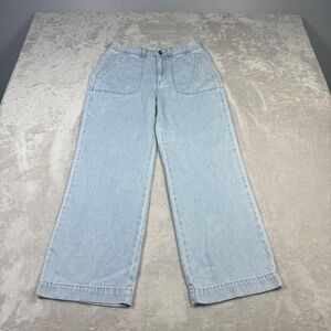 Anthropologie Cloth & Stone Womens Wide Leg Lightweight Denim Crop Jeans Tencel